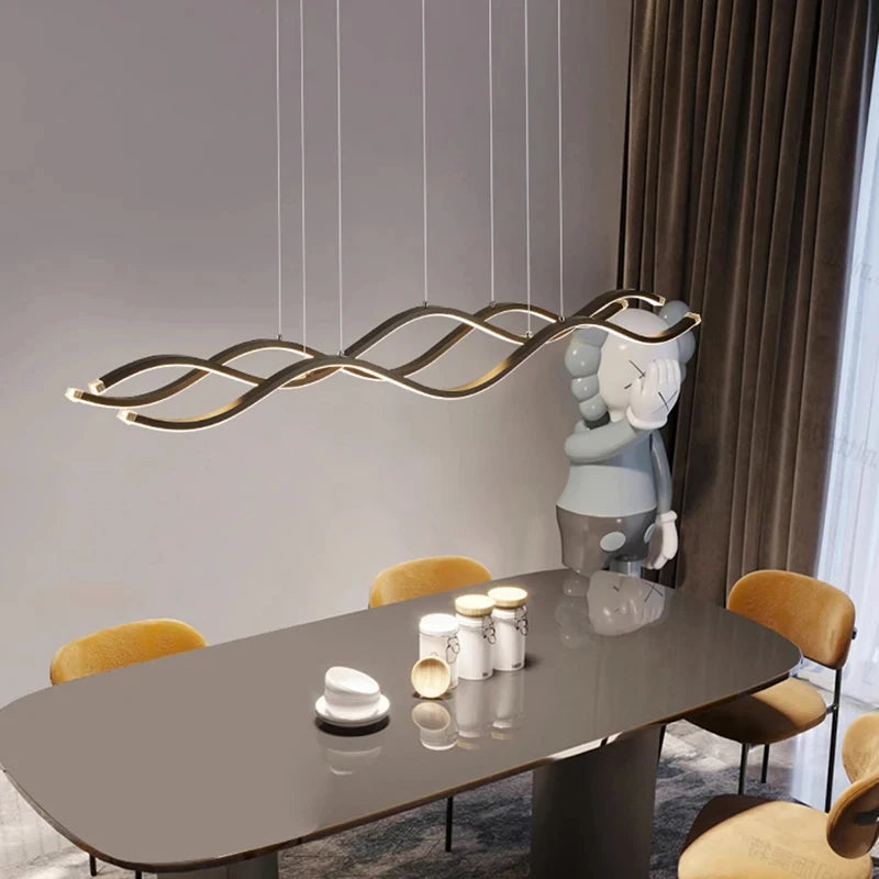 Metal Chandelier – Nordic Modern Dimmable LED for Dining Room, Living Room, Foyer | Kaelis Arc by Evenlyr