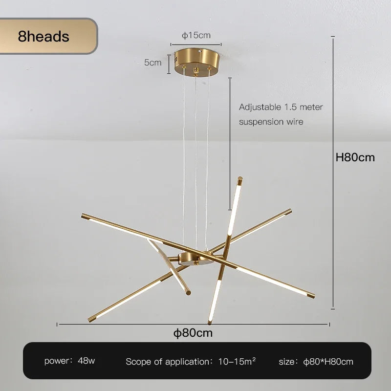 Metal Chandelier – Modern Dimmable LED for Bedroom & Bedside, Living Room, Dining Room & Kitchen | Virelle Glow by Evenlyr