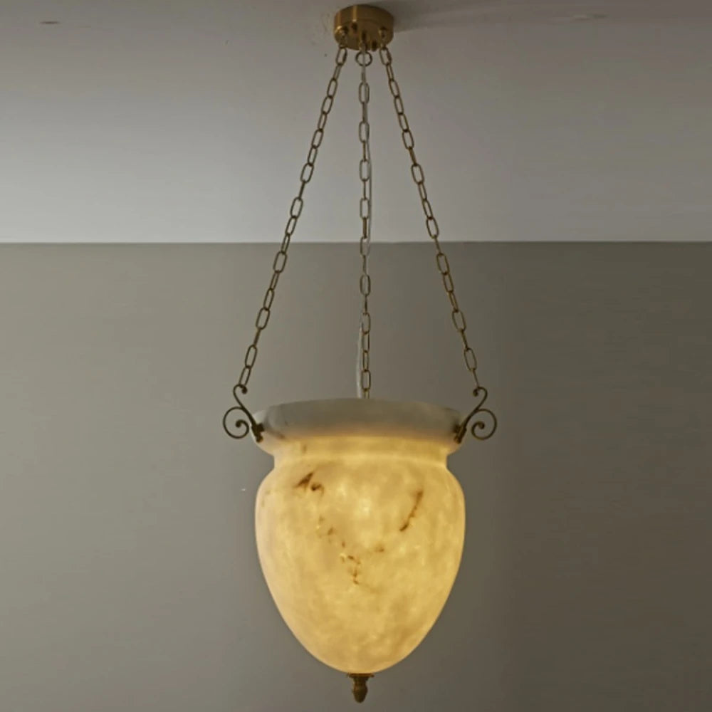 Roselle Halo Sculptural Alabaster Pendant Light – product view 3