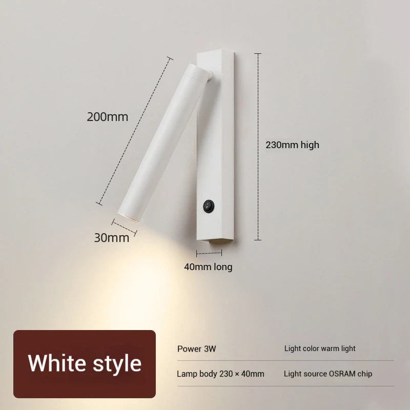 Firenze Adjustable LED Reading Wall Spotlight with Switch