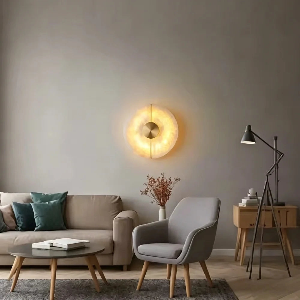 Doria Alabaster Wall Sconce for Bedroom – Modern Luxury – product view