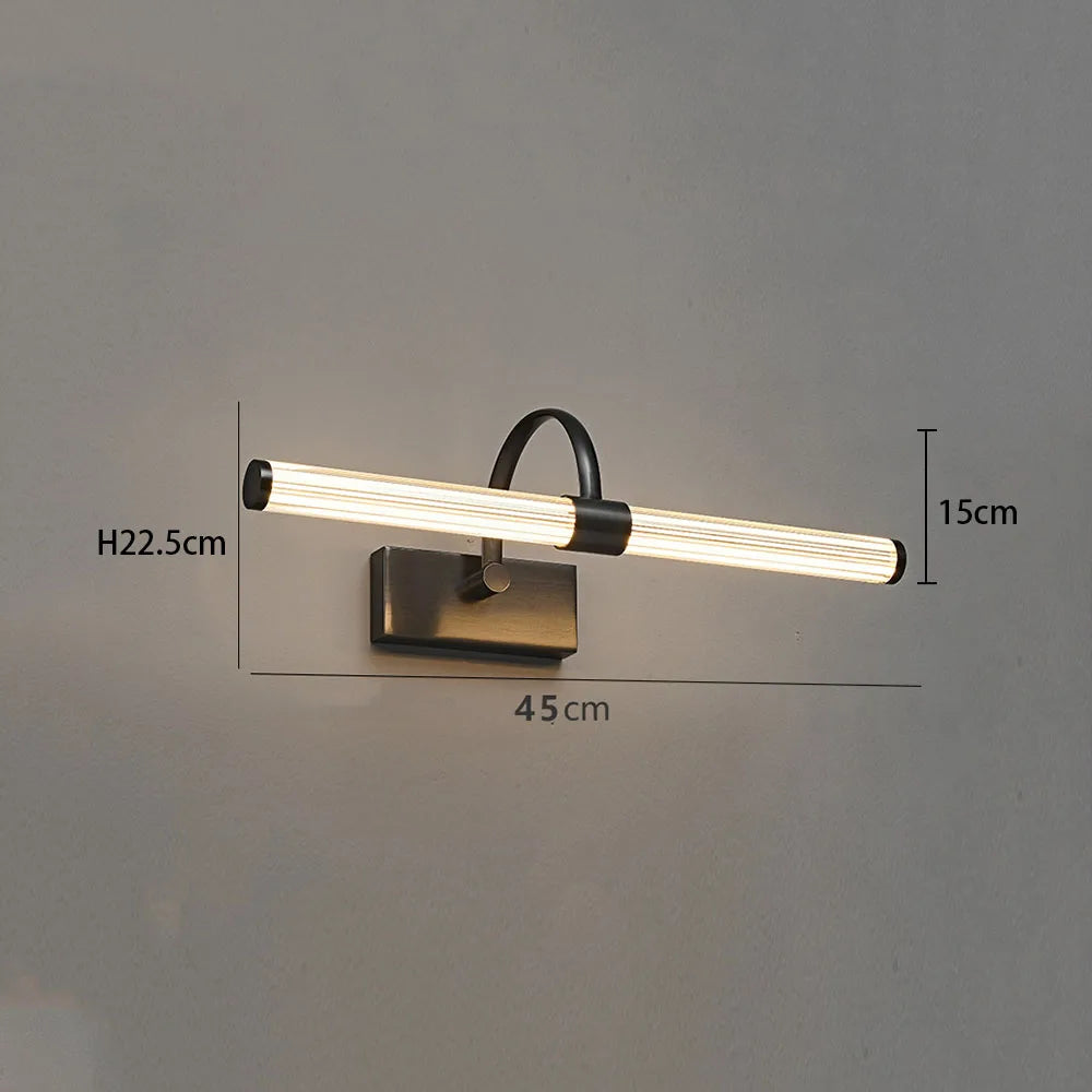 Brass & Acrylic LED Bathroom Vanity & Mirror Light – Modern Adjustable LED for Bathroom | Oriana Crest by Evenlyr