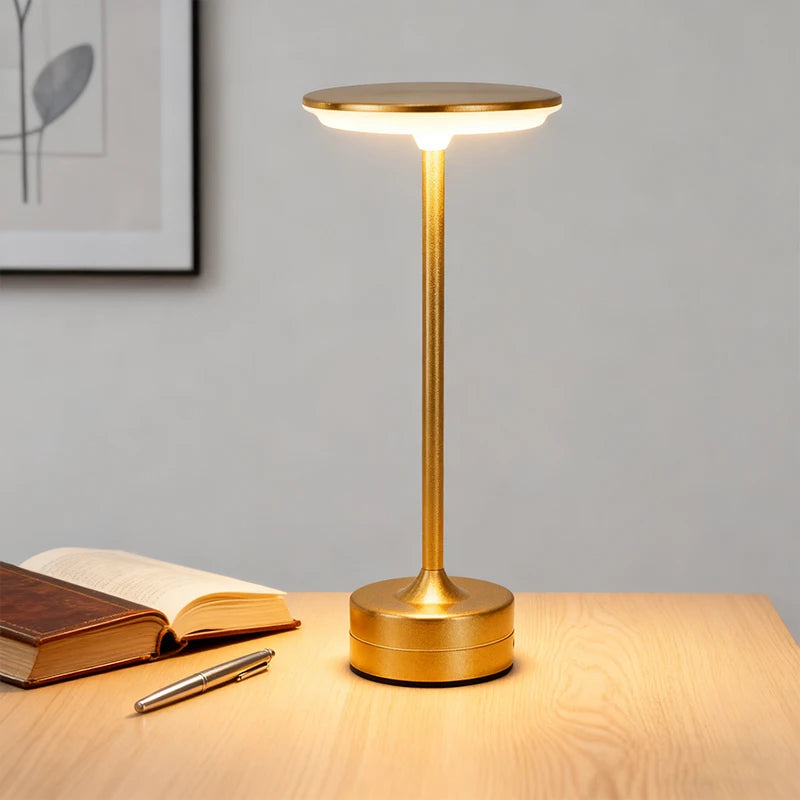 Glass Table Lamp – Modern Minimalist Cordless Rechargeable for Bedside, Restaurant Table, Hotel Room | Halcyon Grove by Evenlyr