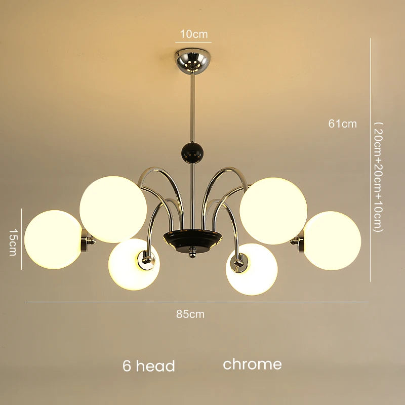 Glass Chandelier – Nordic Modern Multi-Light for Living Room, Dining Room, Foyer | Evanthe Arc by Evenlyr
