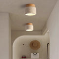 Travertine & Wood Chandelier – Modern Minimalist for Dining Room, Living Room, Bedroom | Giselle Halo by Evenlyr