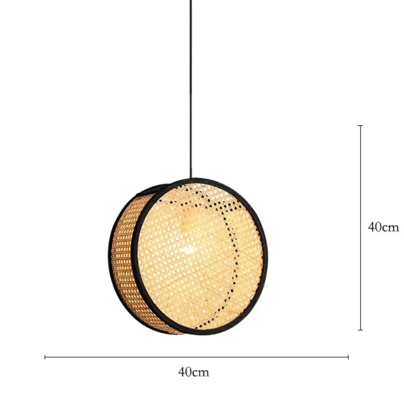 Palermo Bamboo Rattan Chandelier for Dining Room – Vintage