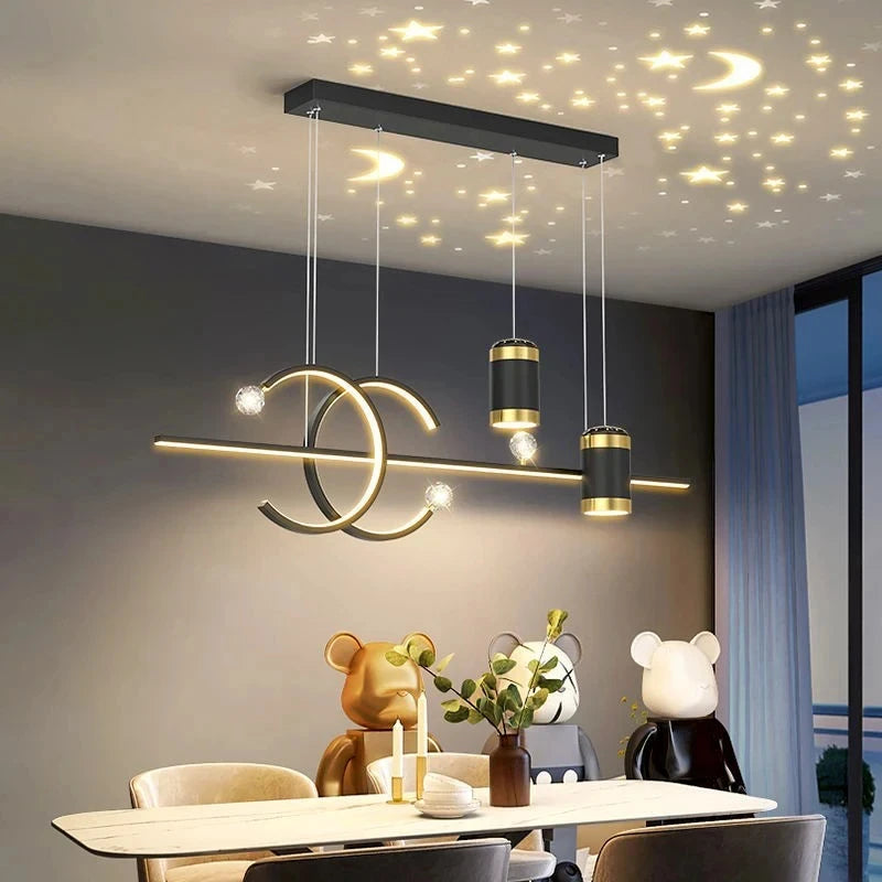 Kaia Ribbon Crystal Chandelier Dimmable