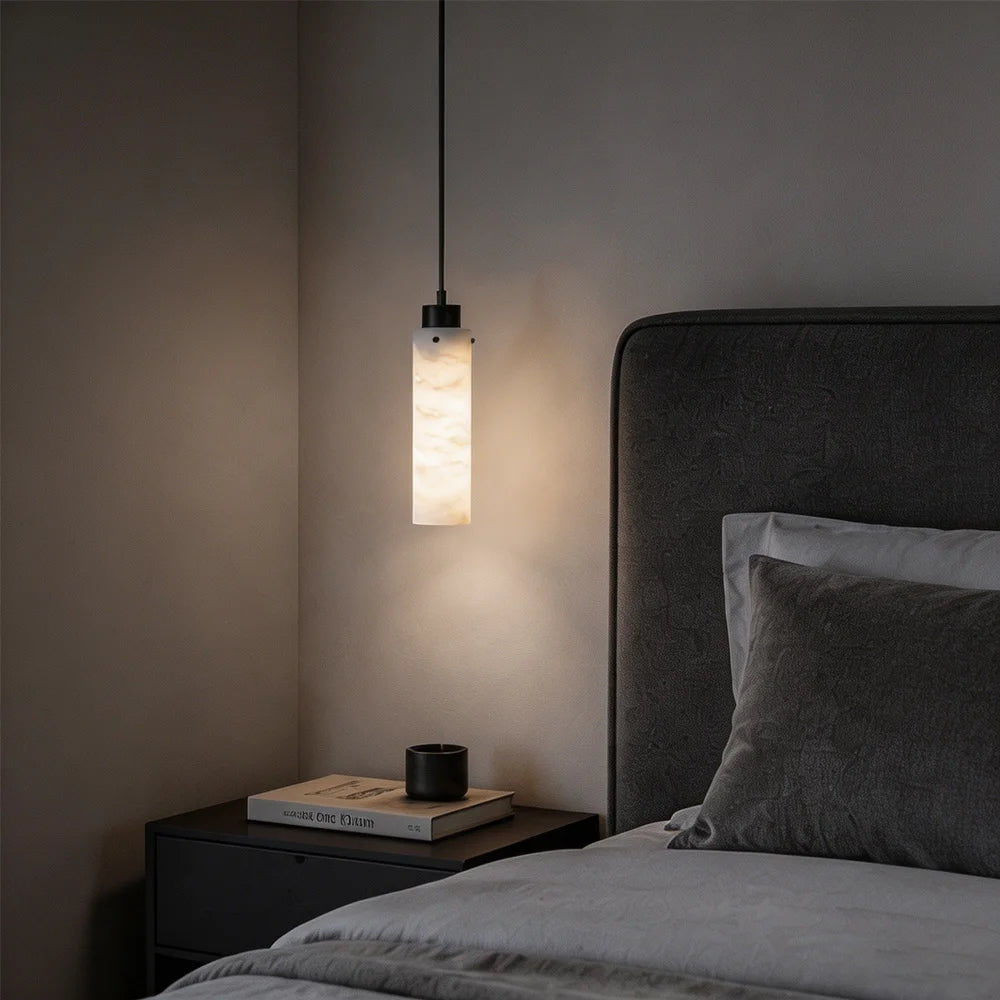 Xavia Halo Linear Alabaster Pendant Light – product view 3