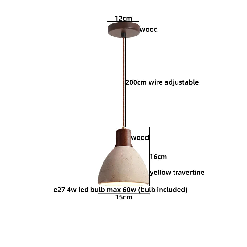 Galen Veil Travertine Pendant Light