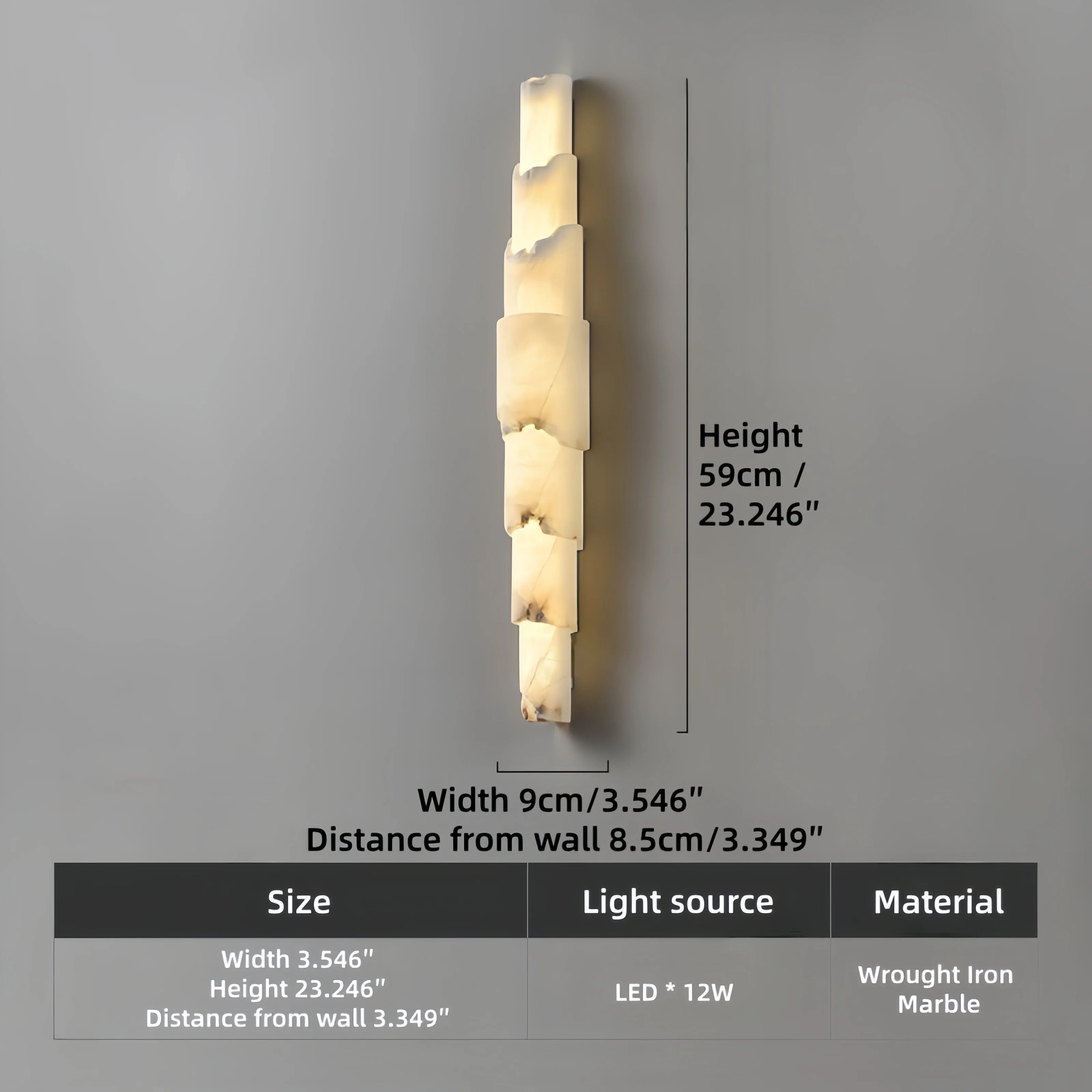 Virelle Arc Marble Wall Sconce – product view 9
