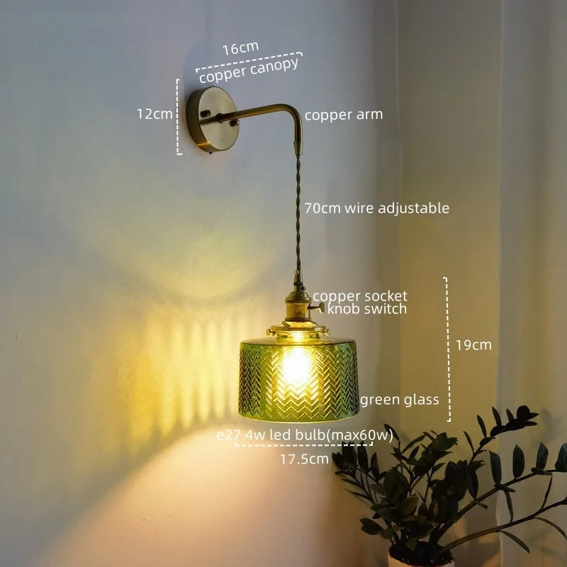 Vintage Copper Plug-In Vanity Light – detail view 11