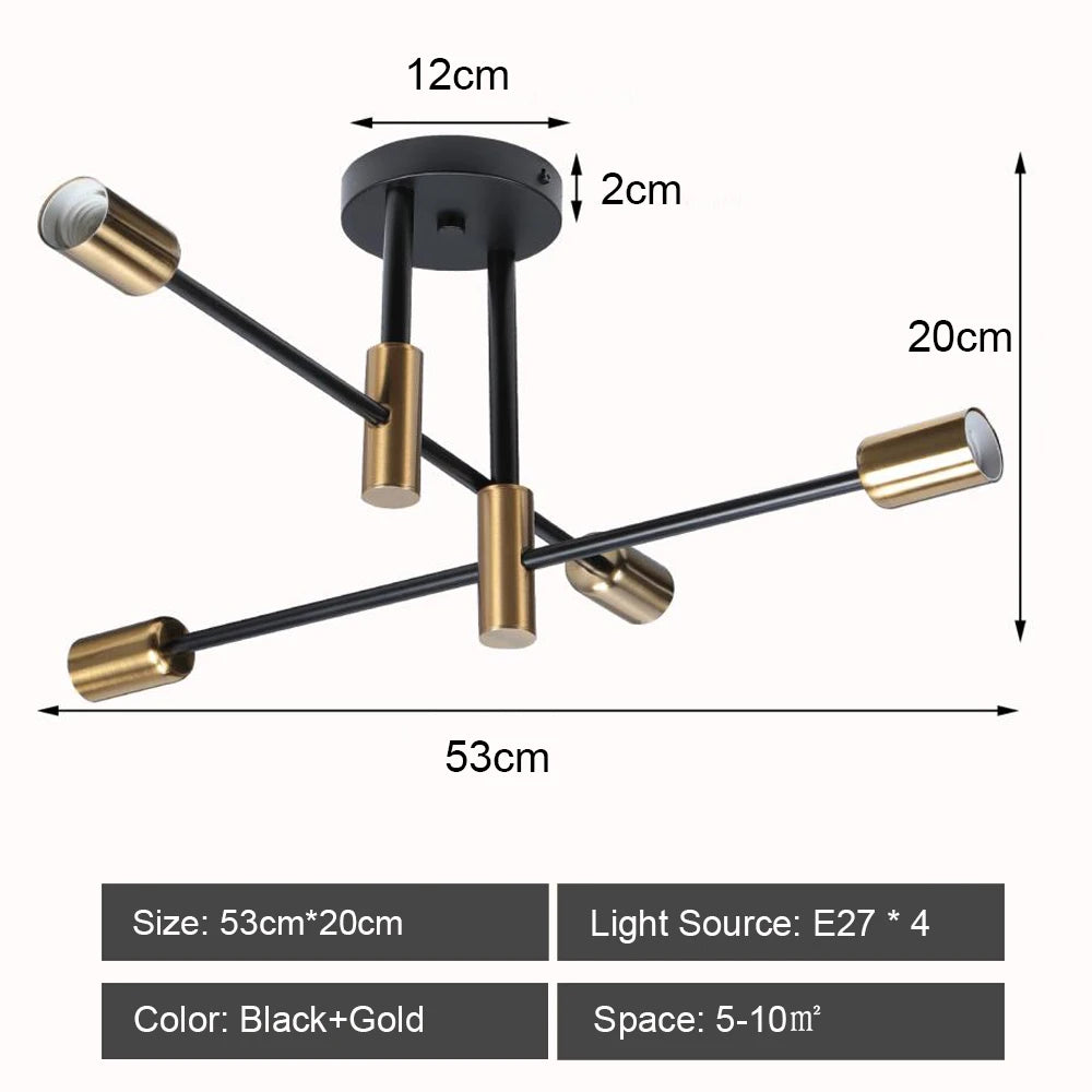 Quintara Flush Mount Modern Chandelier for Dining Room – Vintage
