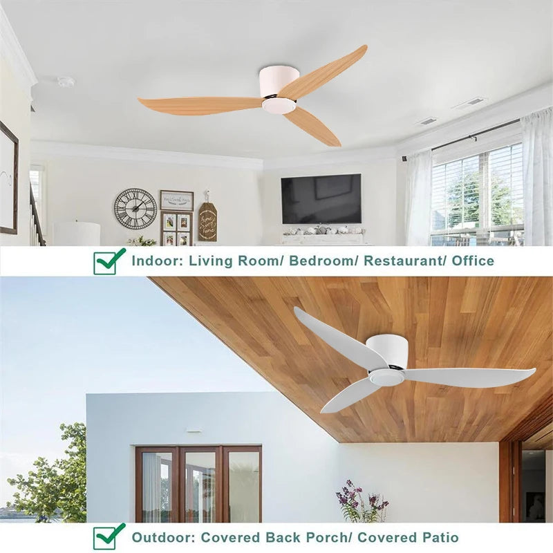 Ginevra 52-Inch Low-Profile Ceiling Fan Light – Remote Control
