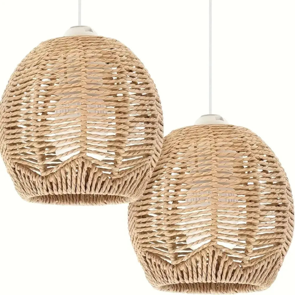 Doria 15cm Rattan Chandelier for Dining Room – Bohemian – detail view 2