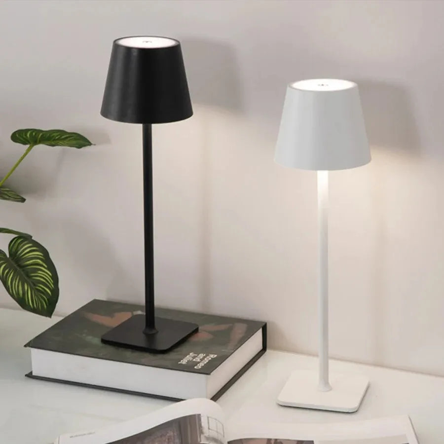 Designer Table Lamp – Nordic Modern Cordless Rechargeable for Bedside, Restaurant Table, Hotel Room | Evanthe Column by Evenlyr
