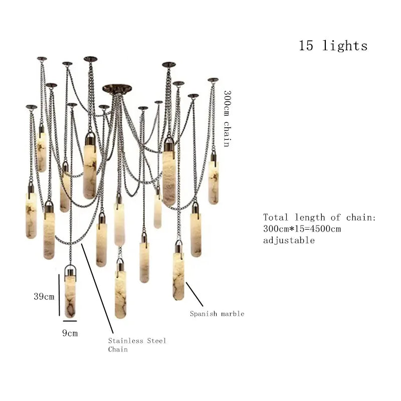 Tivoli Brass Modern Chandelier for Dining Room – detail view 11