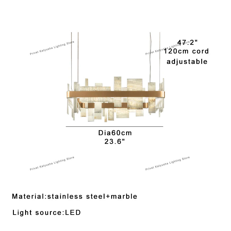 Amaris Halo Alabaster Pendant Light – product view 8