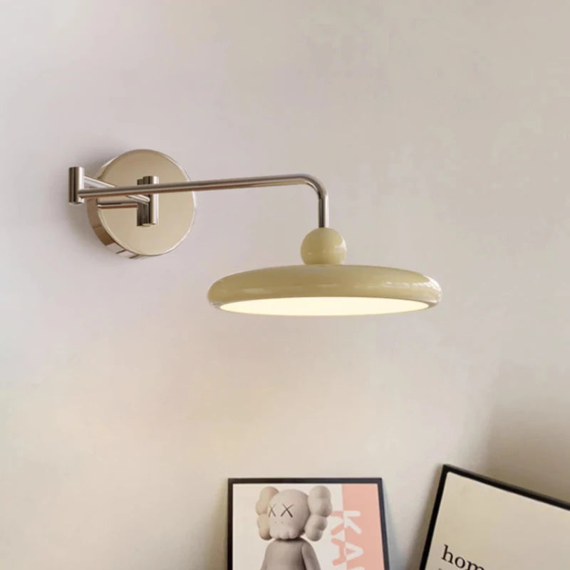 Metal Adjustable Swing-Arm Wall Sconce – Nordic Modern Adjustable LED for Bedroom & Bedside, Living Room | Aveline Crest by Evenlyr