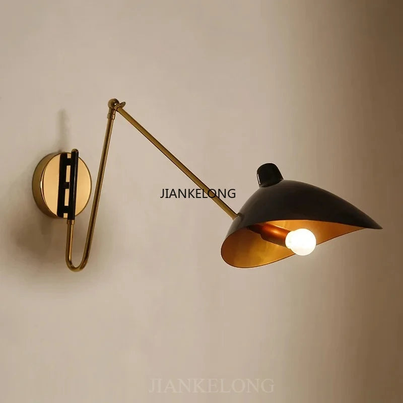 Valenne Arc Swing-Arm Metal Wall Sconce – Industrial Metal Swing-Arm Wall Sconces for Hotel
