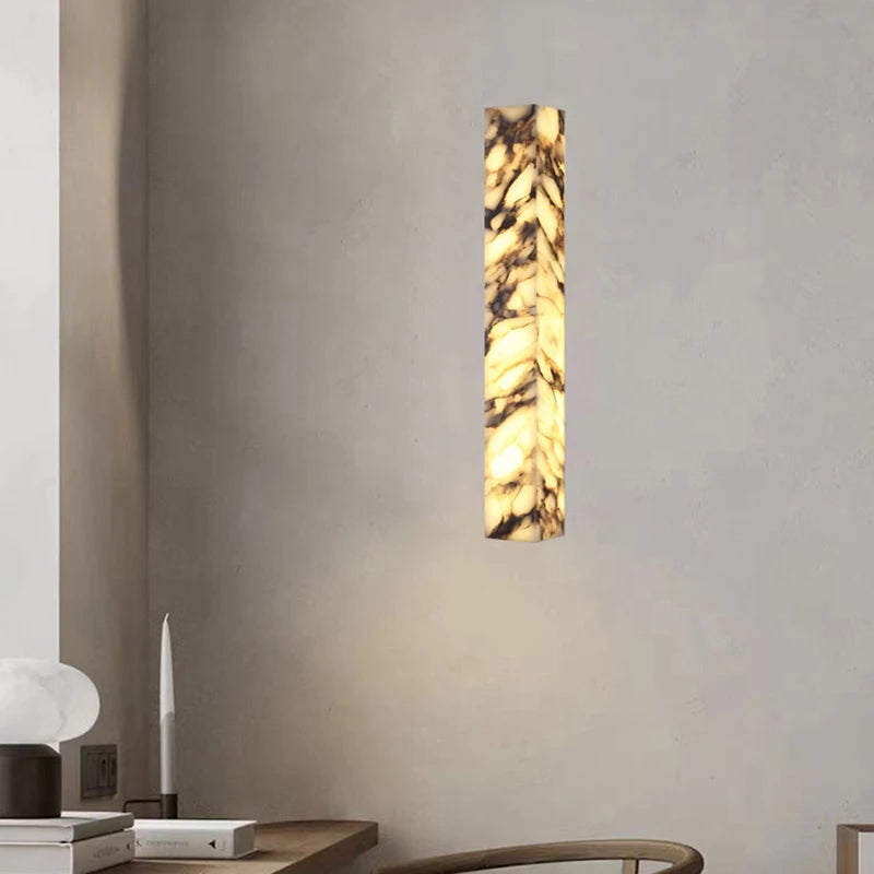 Marble Wall Sconce – Modern Minimalist Dimmable LED for Bedroom, Bathroom, Dining Room | Halcyon Line by Evenlyr