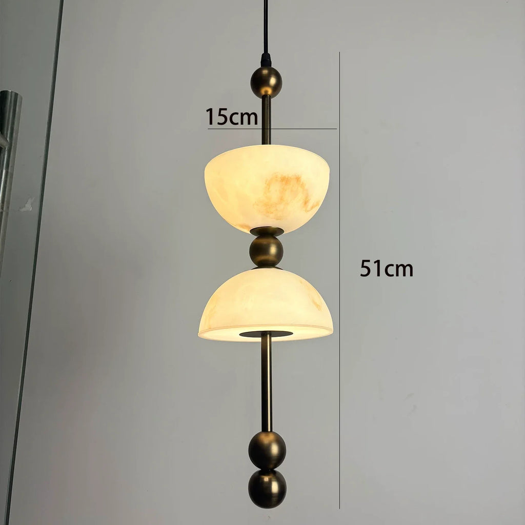 Alabaster & Marble Pendant Light – Nordic Modern for Dining Room, Bedroom, Kitchen Island | Thalia Line by Evenlyr