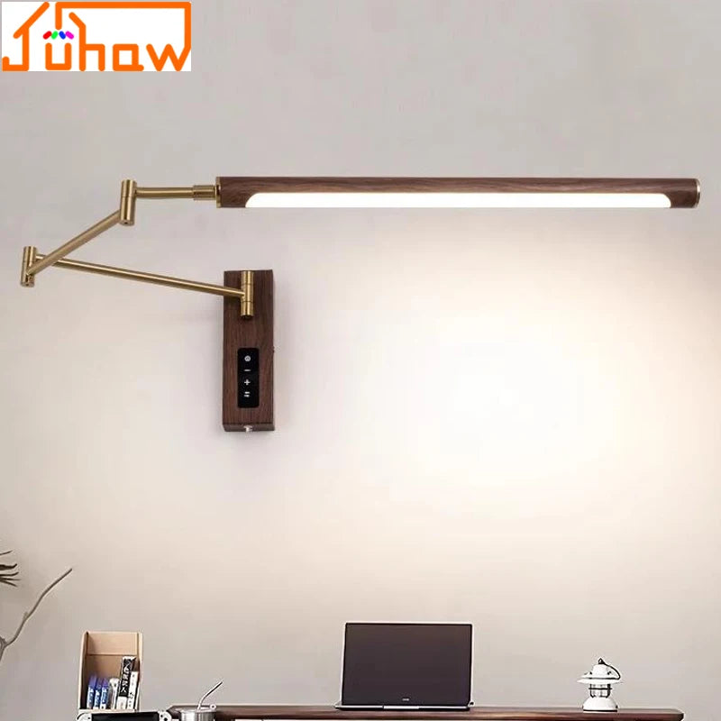 Metal Adjustable Swing-Arm Wall Sconce – Vintage Adjustable Plug-In LED for Bedroom & Bedside, Office & Study | Aveline Line by Evenlyr
