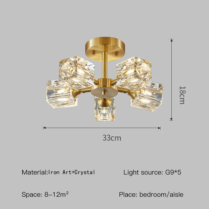 Ilaria Flush Mount Crystal Chandelier for Dining Room – Luxury – detail view 10