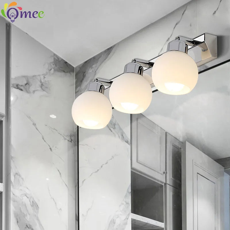 Helios Crystal LED Bathroom Mirror Light for Vanity Area – Stainless Steel