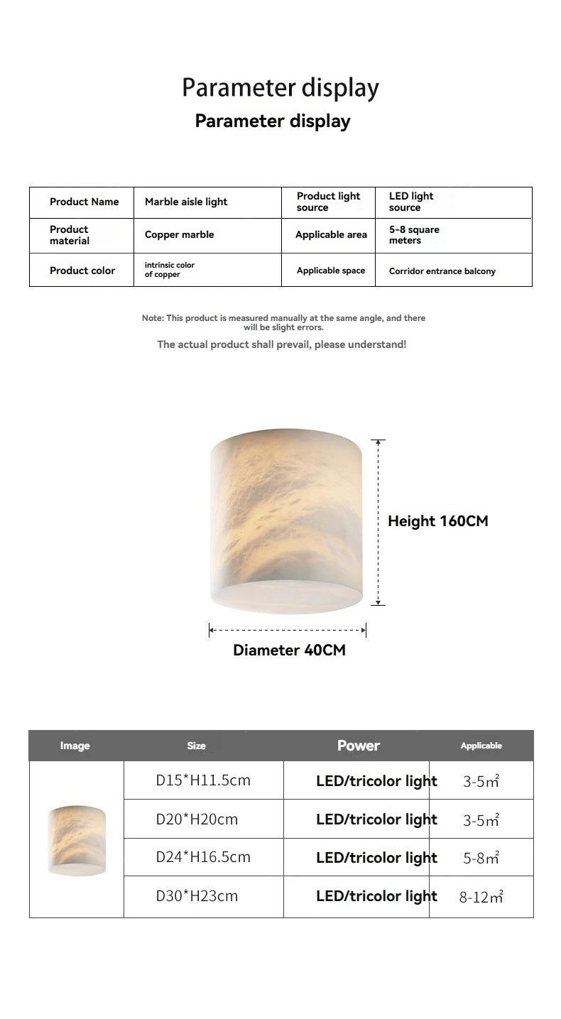 Alabaster & Marble Flush Mount Ceiling Light – Modern for Bedroom & Bedside, Hallway & Entryway | Lunara Arc by Evenlyr
