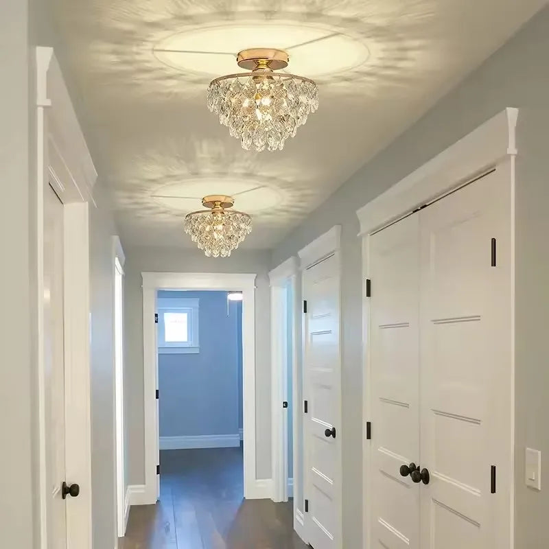 Firenze French Crystal Semi-Flush Ceiling Light for Hallway – product view