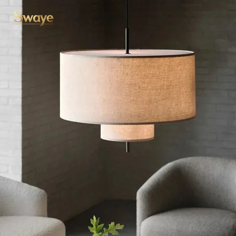 Fabric Chandelier – Wabi-Sabi Minimalist LED for Bedroom & Bedside | Elowen Dome by Evenlyr