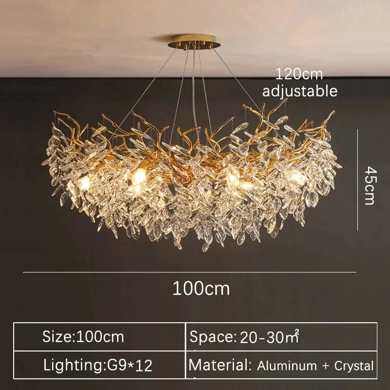 Iris Fold Crystal Chandelier – Art Deco – product detail 14