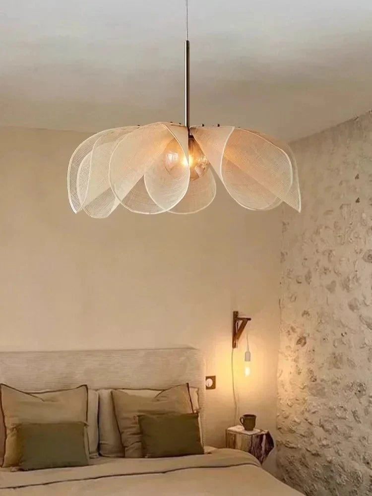 Fabric Chandelier – Wabi-Sabi Modern for Living Room, Bedroom & Bedside | Noemi Orbit by Evenlyr