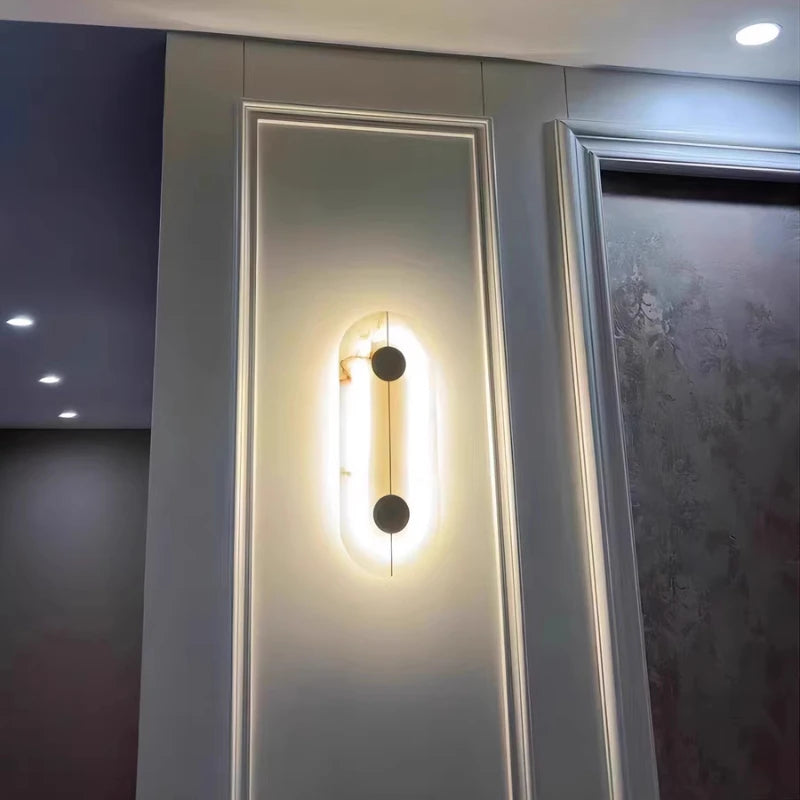 Ginevra Brass and Alabaster Wall Sconce for Bedroom – Luxury – detail view 6