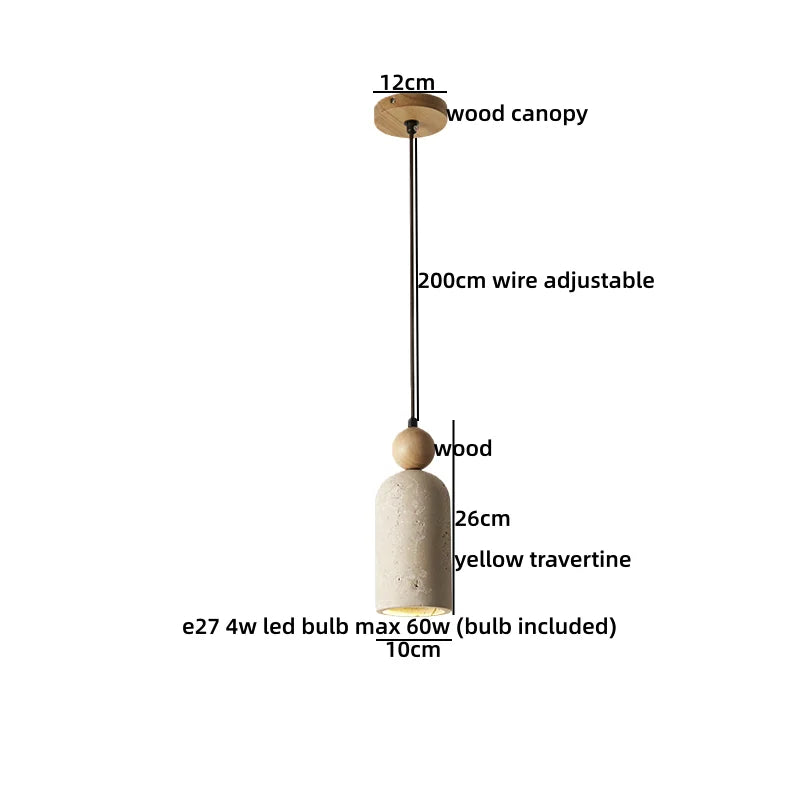 Galen Veil Travertine Pendant Light – product view 19