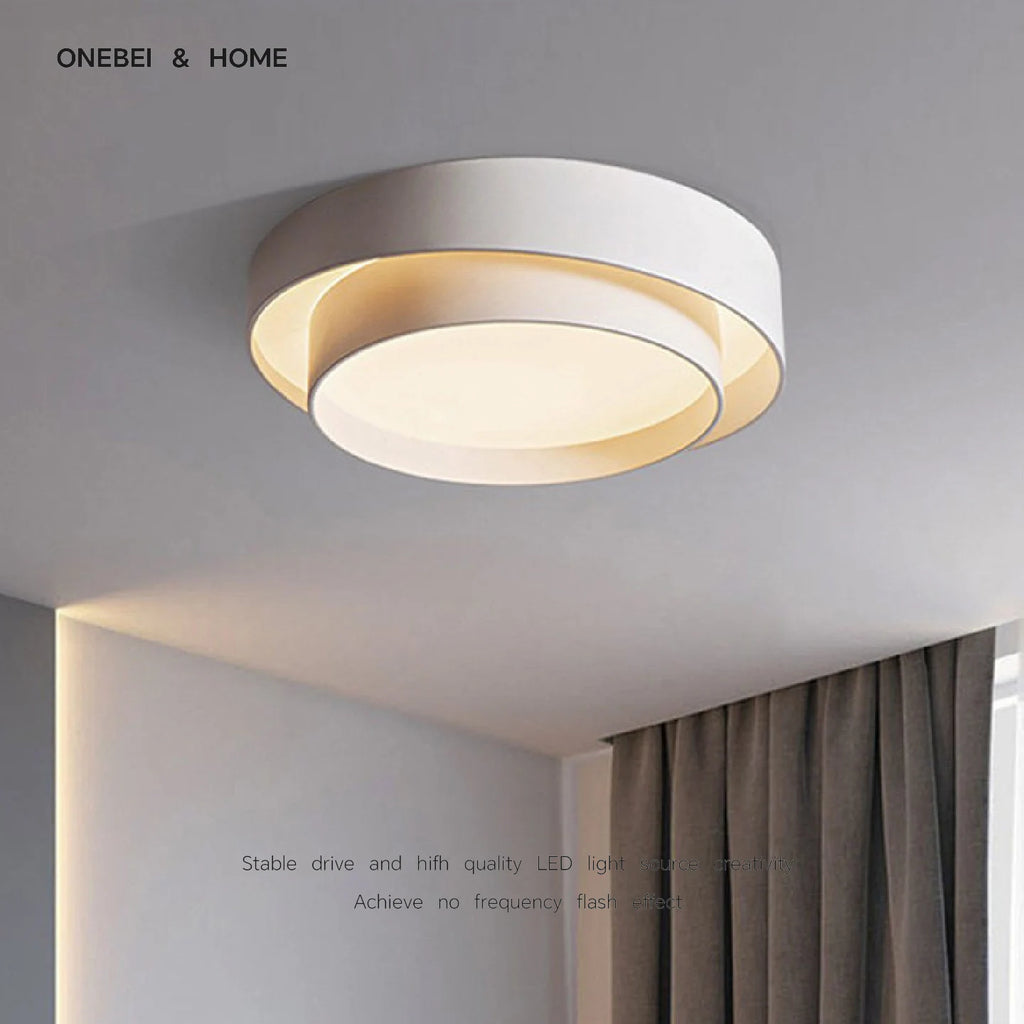 Metal Flush Mount Ceiling Light – Nordic Minimalist LED for Bedroom & Bedside, Living Room, Dining Room & Kitchen | Noemi Frame by Evenlyr