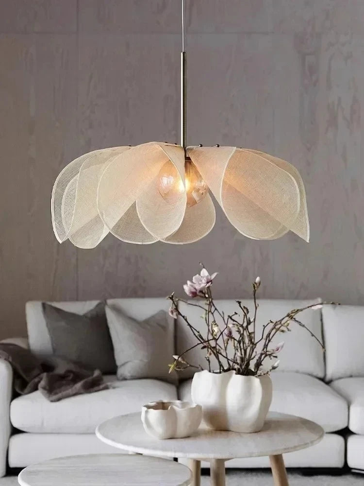 Fabric Chandelier – Wabi-Sabi Modern for Living Room, Bedroom & Bedside | Noemi Orbit by Evenlyr