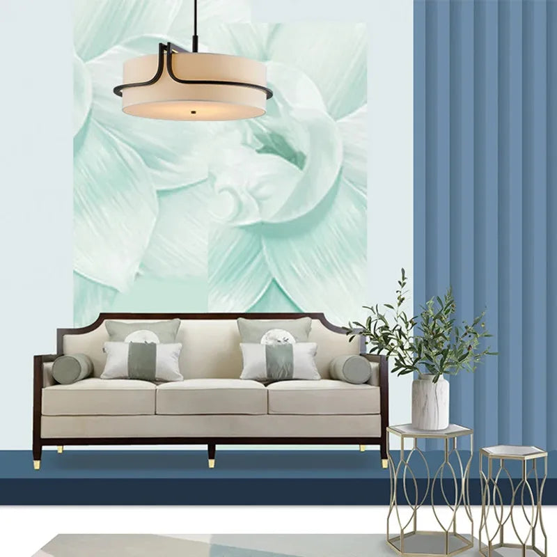 Fabric Round Pendant Light – Wabi-Sabi Nordic LED for Living Room, Dining Room & Kitchen | Elowen Line by Evenlyr