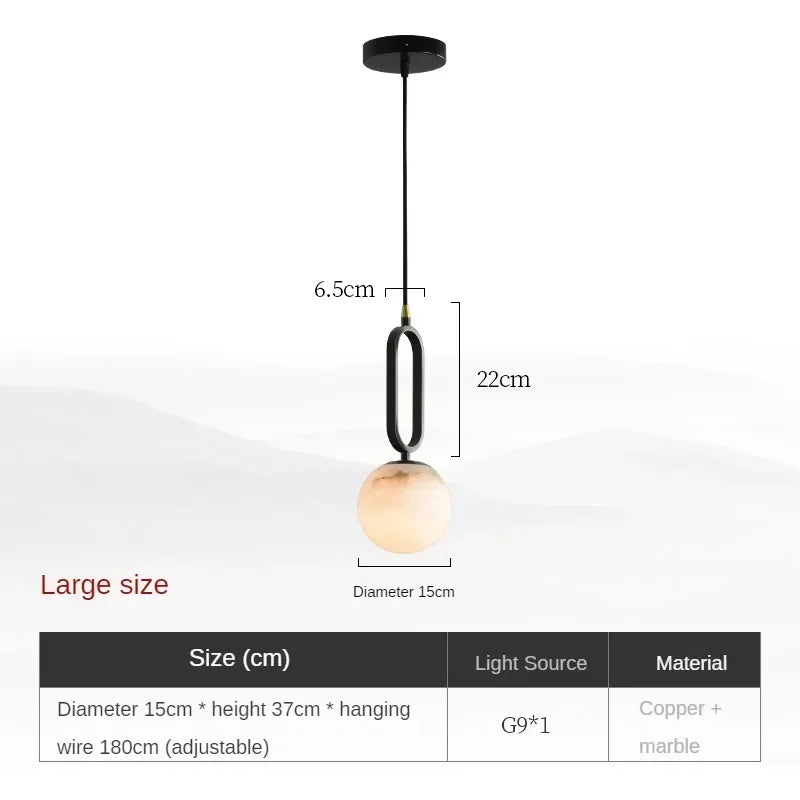 Neris Veil Sculptural Marble Pendant Light – product view 8
