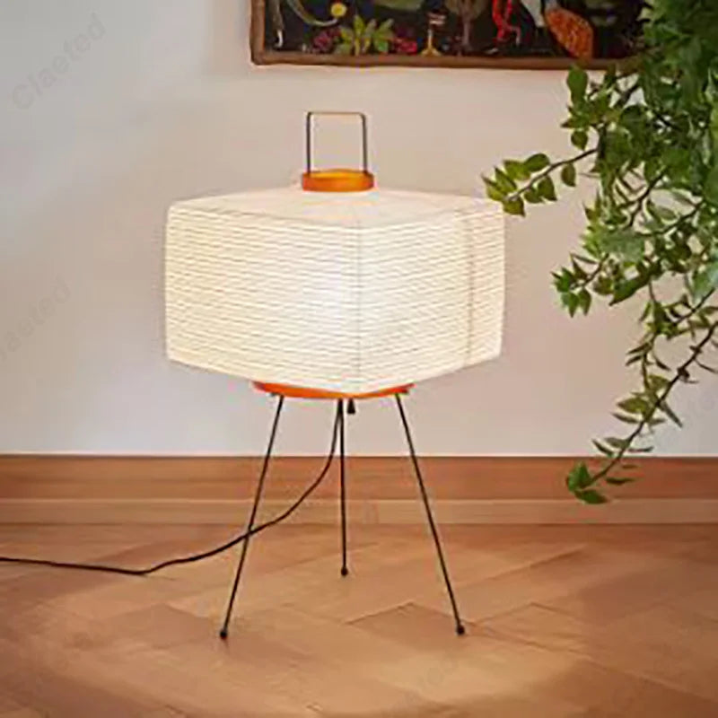 Rice Paper Floor Lamp – Vintage Modern for Living Room, Bedroom, Reading Corner | Solenne Cascade by Evenlyr