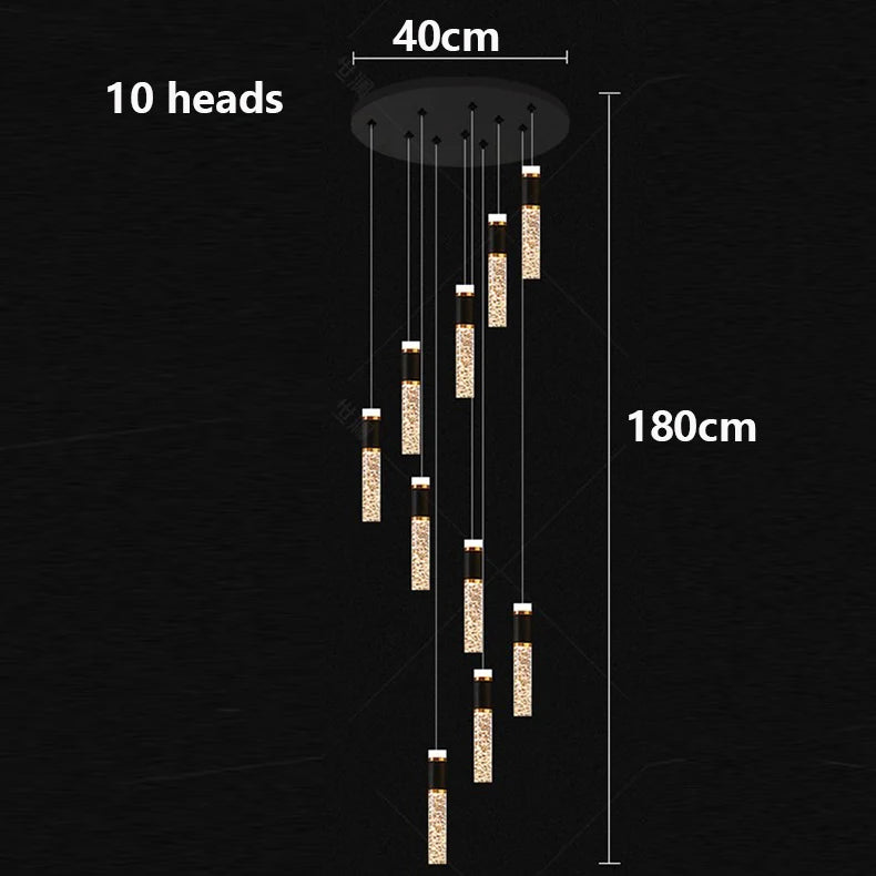 Modern Minimalist Chandelier – Crystal Dimmable LED for Dining Room, Hotel Lobby | Elowen Veil by Evenlyr