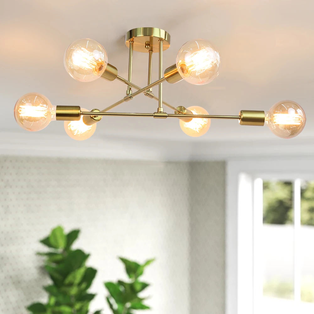 Metal Flush Mount Ceiling Light – Nordic Modern Dimmable LED for Bedroom, Living Room, Kitchen | Aviana Arc by Evenlyr