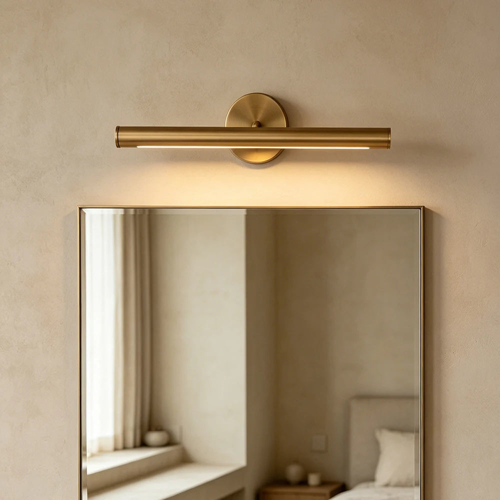 Brass LED Wall Mount Vanity Picture Light Adjustable Head Bathroom Makeup Wall Lamp – detail view 2