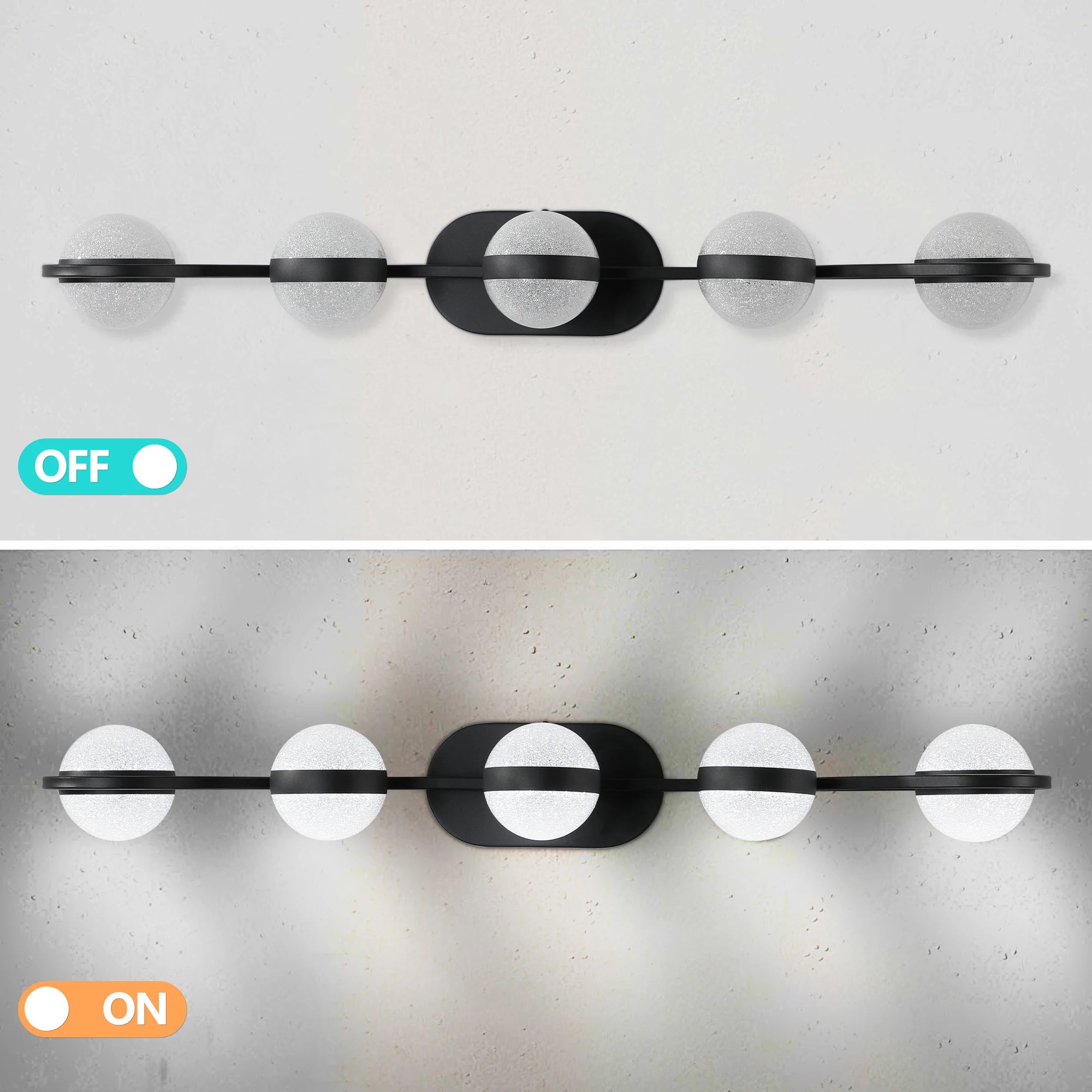 Metal LED Bathroom Vanity & Mirror Light – Minimalist LED for Bathroom | Calista Orbit by Evenlyr