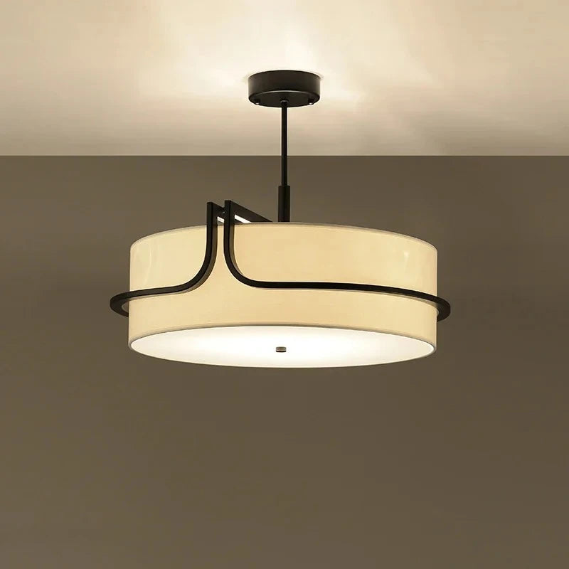 Fabric Round Pendant Light – Wabi-Sabi Nordic LED for Living Room, Dining Room & Kitchen | Elowen Line by Evenlyr