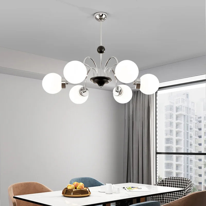 Glass Chandelier – Nordic Modern Multi-Light for Living Room, Dining Room, Foyer | Evanthe Arc by Evenlyr