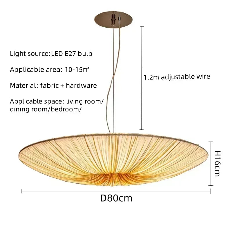 Fabric Chandelier – Wabi-Sabi Japanese for Bedroom & Bedside, Living Room, Restaurant & Café | Celia Line by Evenlyr