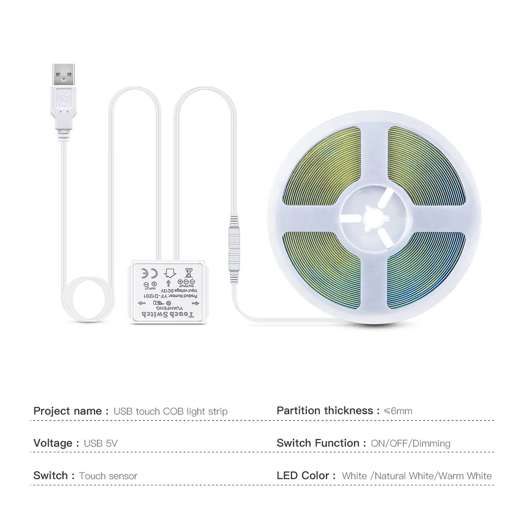 Neroli USB LED Vanity Mirror Backlight Strip – Touch Dimmable
