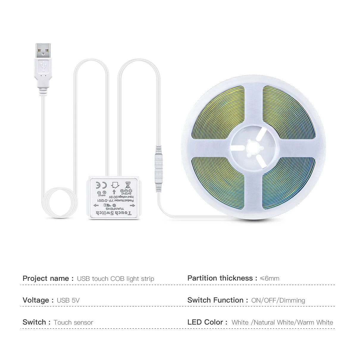 Neroli USB LED Vanity Mirror Backlight Strip – Touch Dimmable