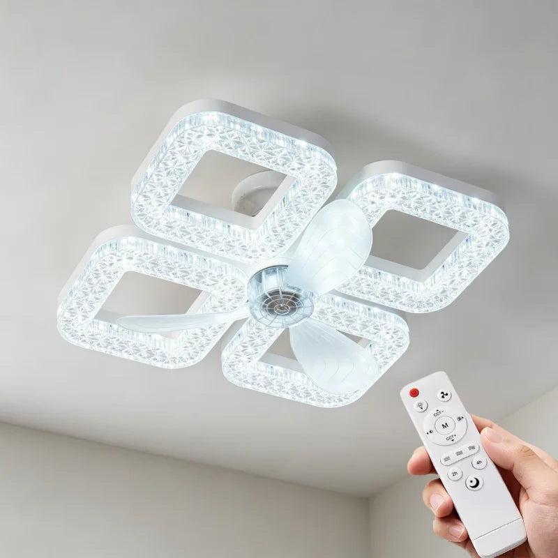 Liora 48W Ceiling Fan with Light for Living Room – Remote Control